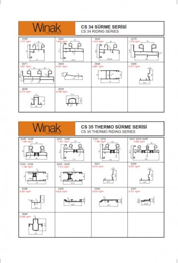 CS 35 Thermo Sürme Serisi Alüminyum Profiller